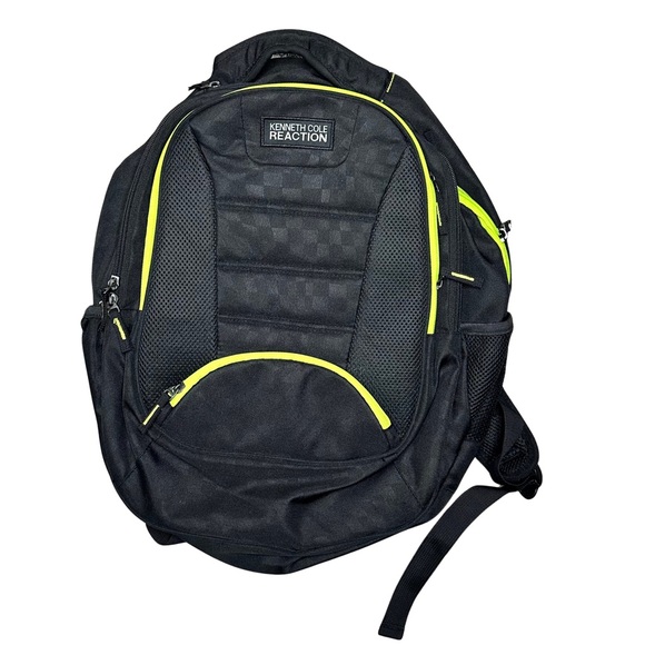 Kenneth Cole Reaction Black Backpack with Yellow Accents - Picture 1 of 9